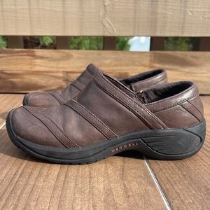 Merrell Encore Eclipse Smooth Bug brown leather slip on Women's shoes size 6